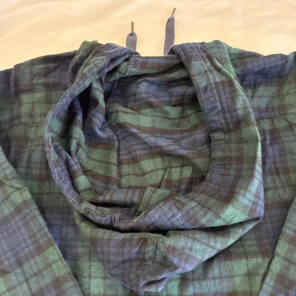 L.L. Bean Scotch Plaid Traditional Fit Flannel  Unisex M Blue/Green Pullover